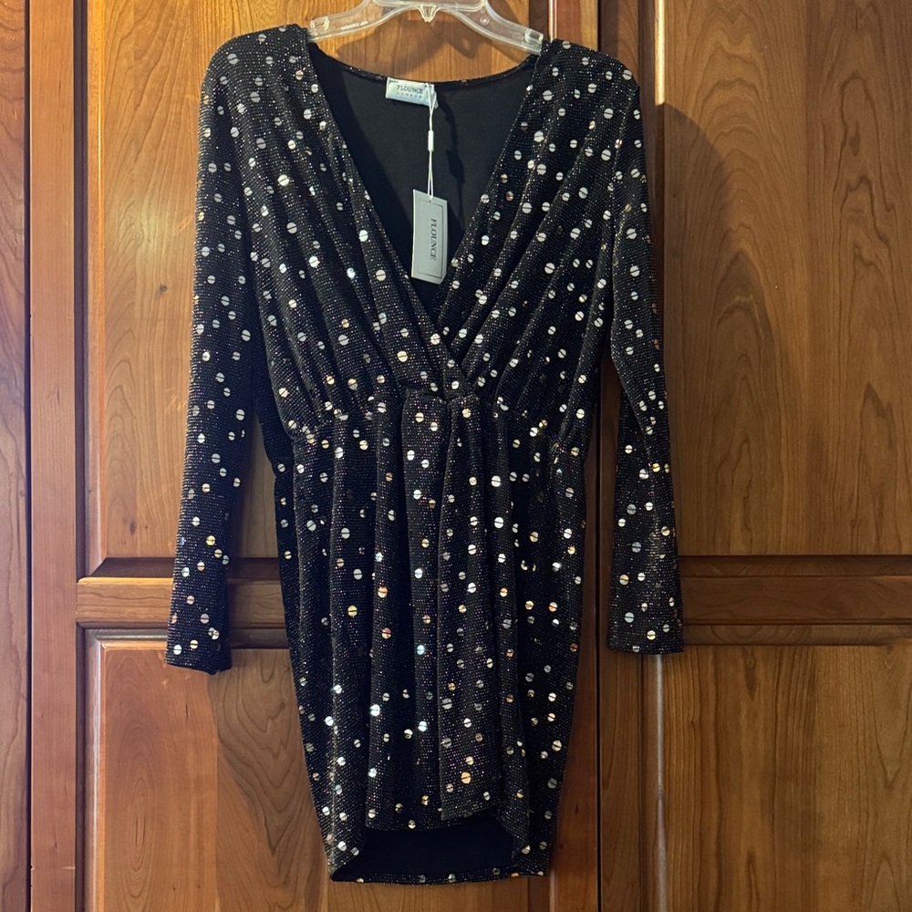 NWT Flounce London Gold Shimmer Minidress